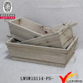 Empilable de madera artesanal Vintage Planter Box con mango